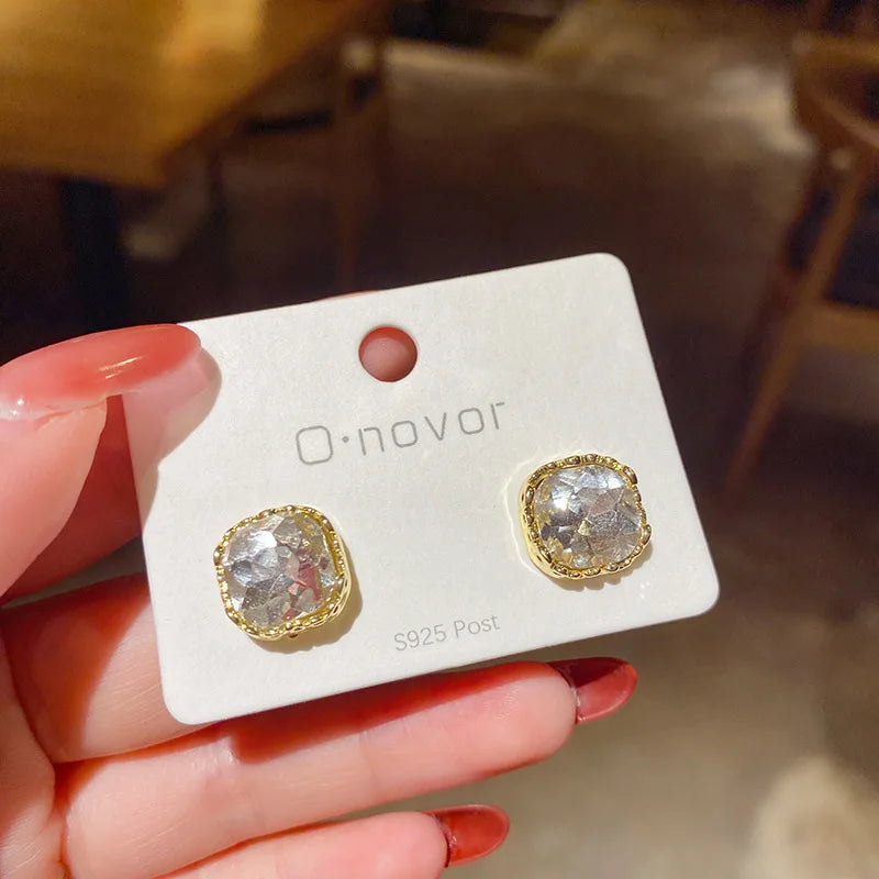 Quinn Crystal and Enamel Geometric Drop Earrings