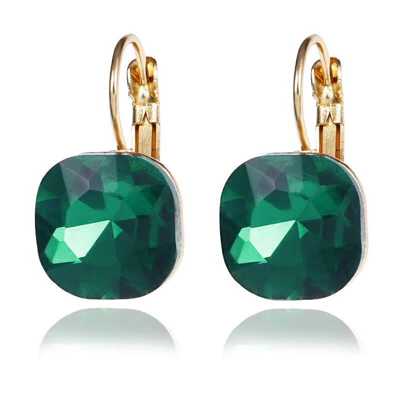 Quinn Crystal and Enamel Geometric Drop Earrings
