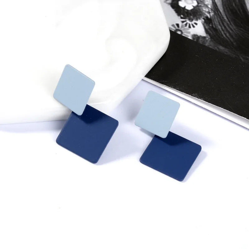 Quinn Crystal and Enamel Geometric Drop Earrings