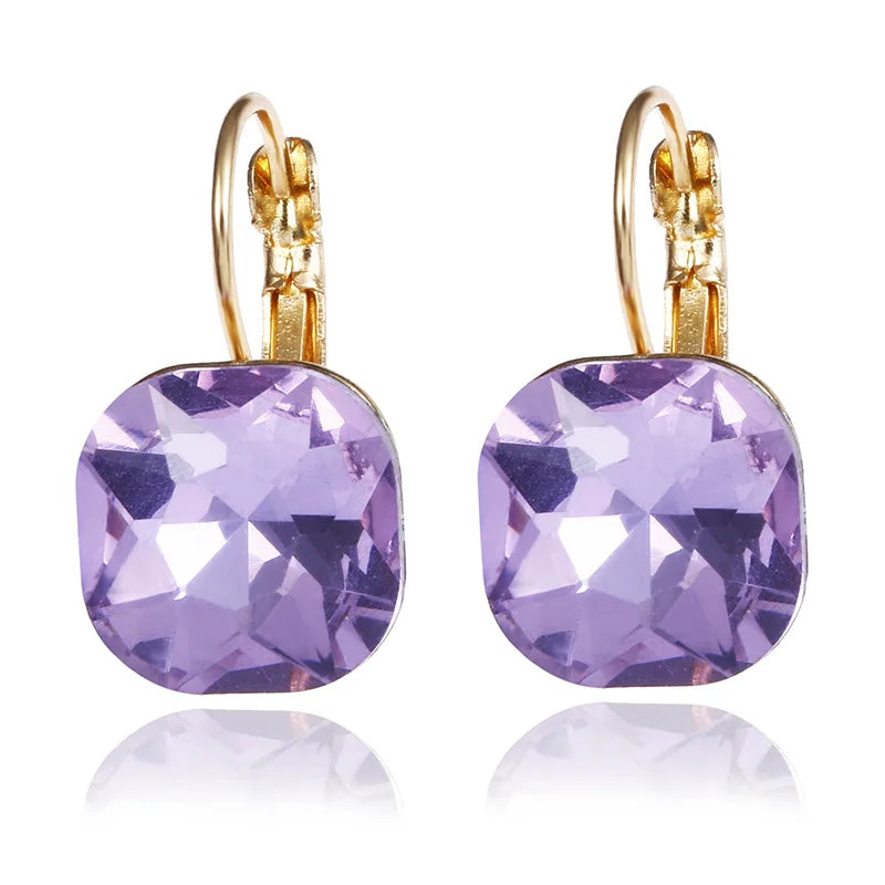 Quinn Crystal and Enamel Geometric Drop Earrings