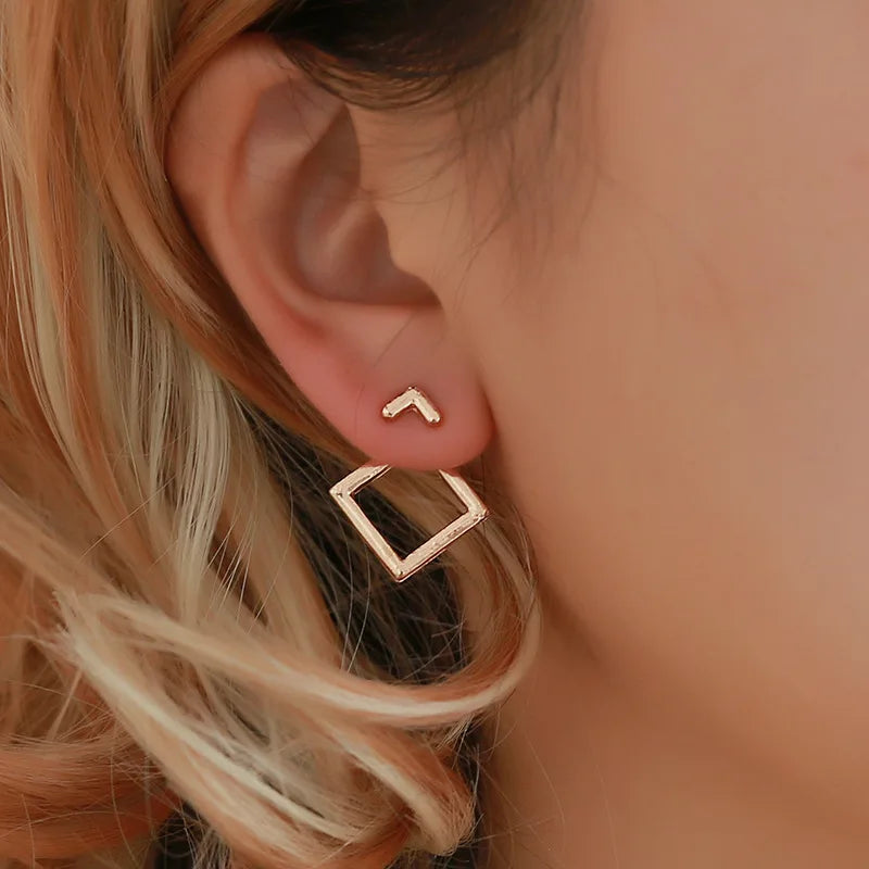 Quinn Crystal and Enamel Geometric Drop Earrings