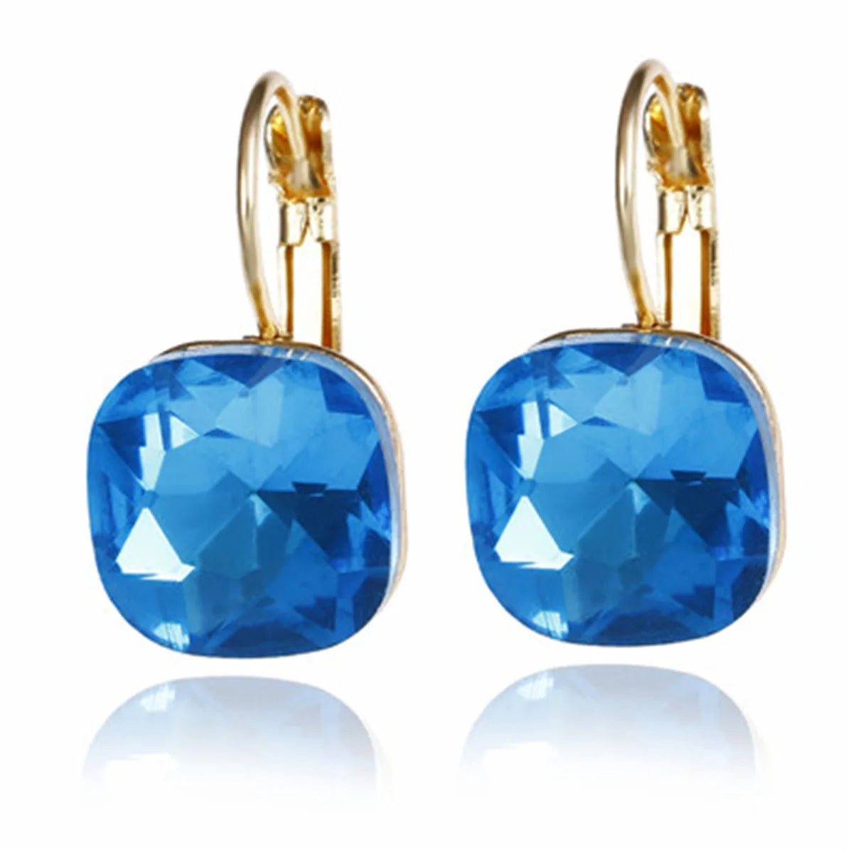 Quinn Crystal and Enamel Geometric Drop Earrings