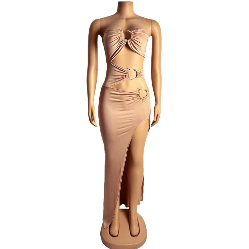 Sylvie Strapless Cut-Out Bodycon Maxi Party Dress