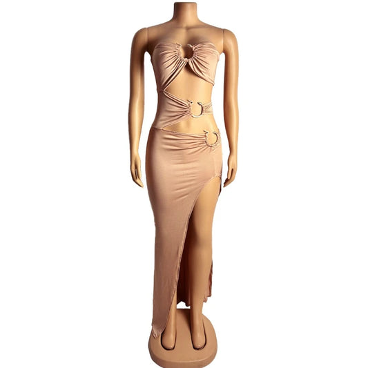 Sylvie Strapless Cut-Out Bodycon Maxi Party Dress