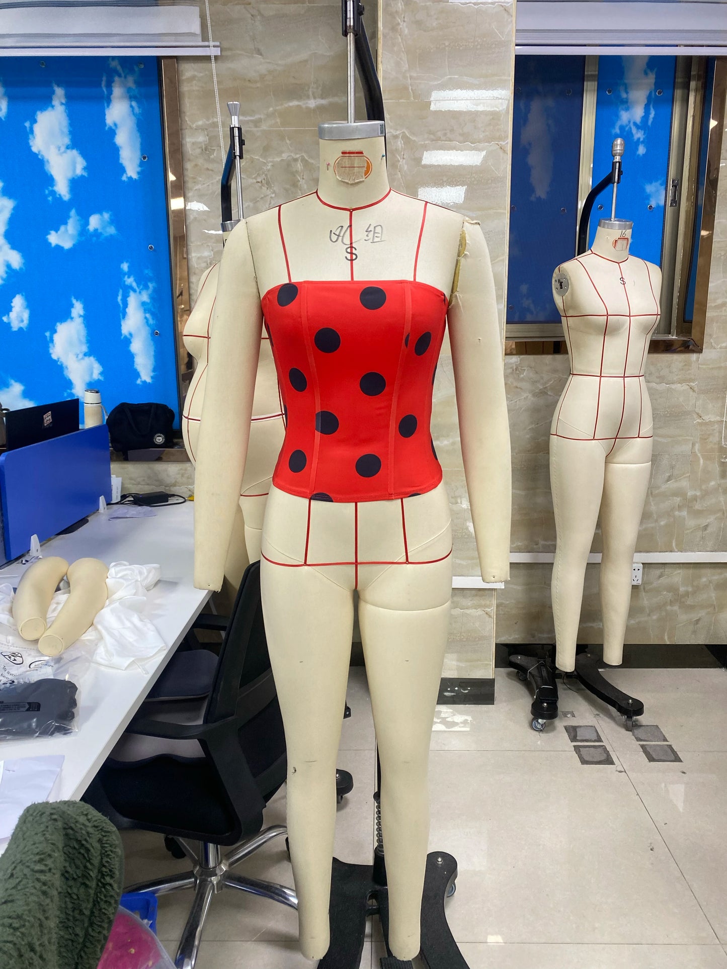 Dodie Polka Dot Tie Front Strapless Corset Top
