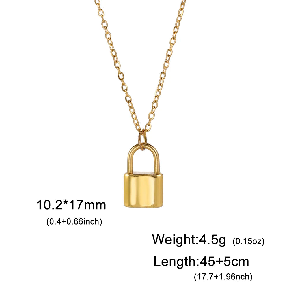 Lois Heart Lock Layered Stainless Steel Necklace