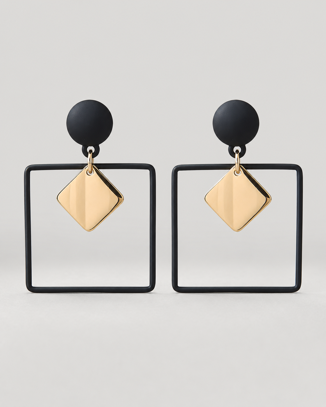 Quinn Crystal and Enamel Geometric Drop Earrings