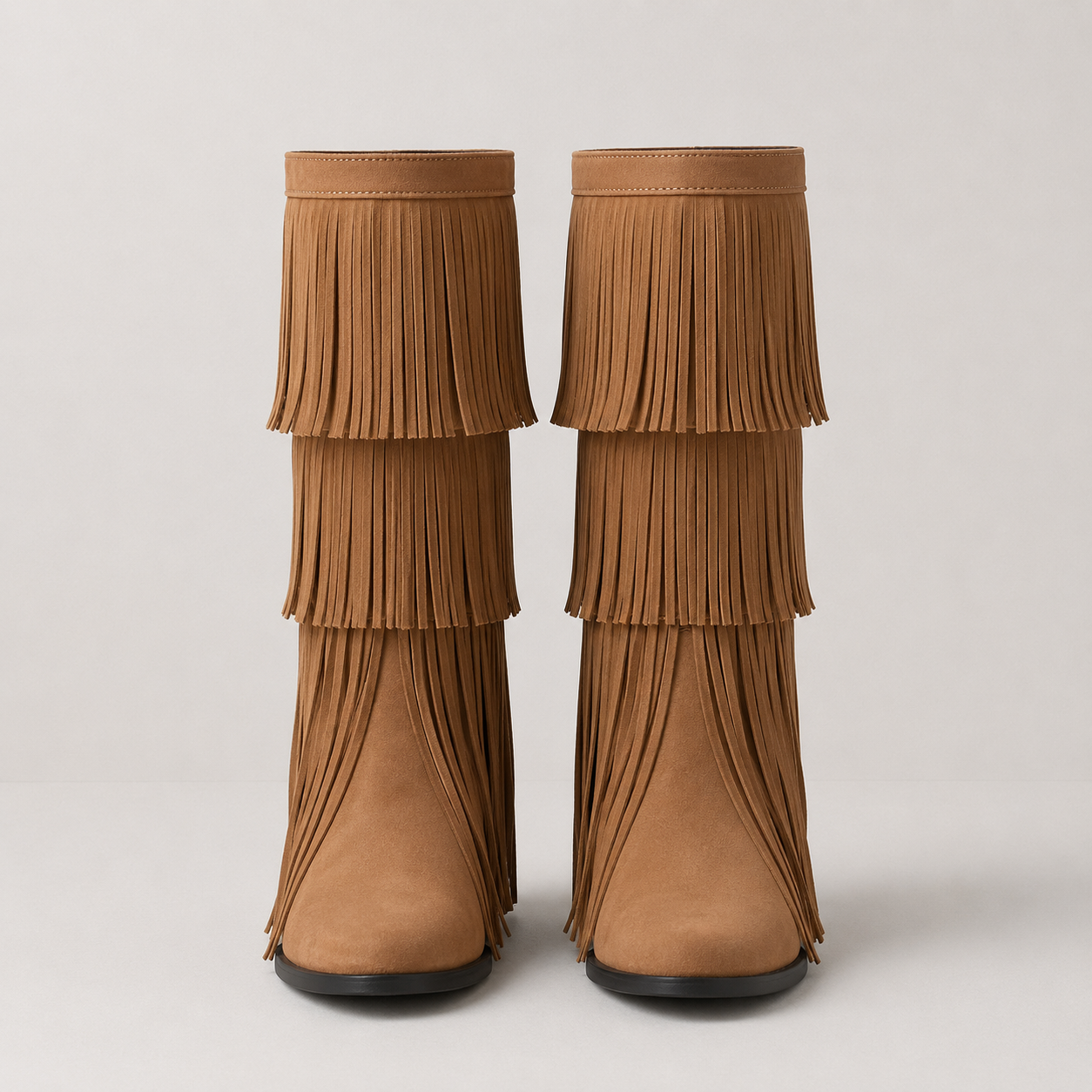 Hattie Tassel Detail Block Heel Mid Calf Winter Boots