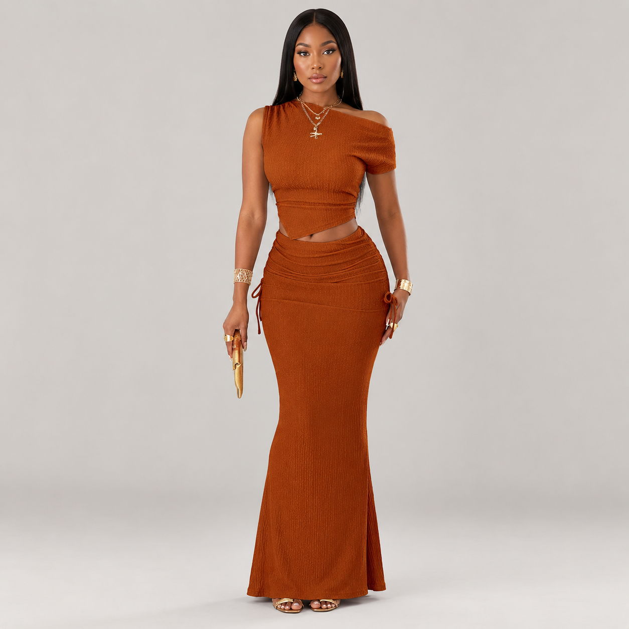 Ottilie One Shoulder Top and Maxi Skirt Co-ord Set