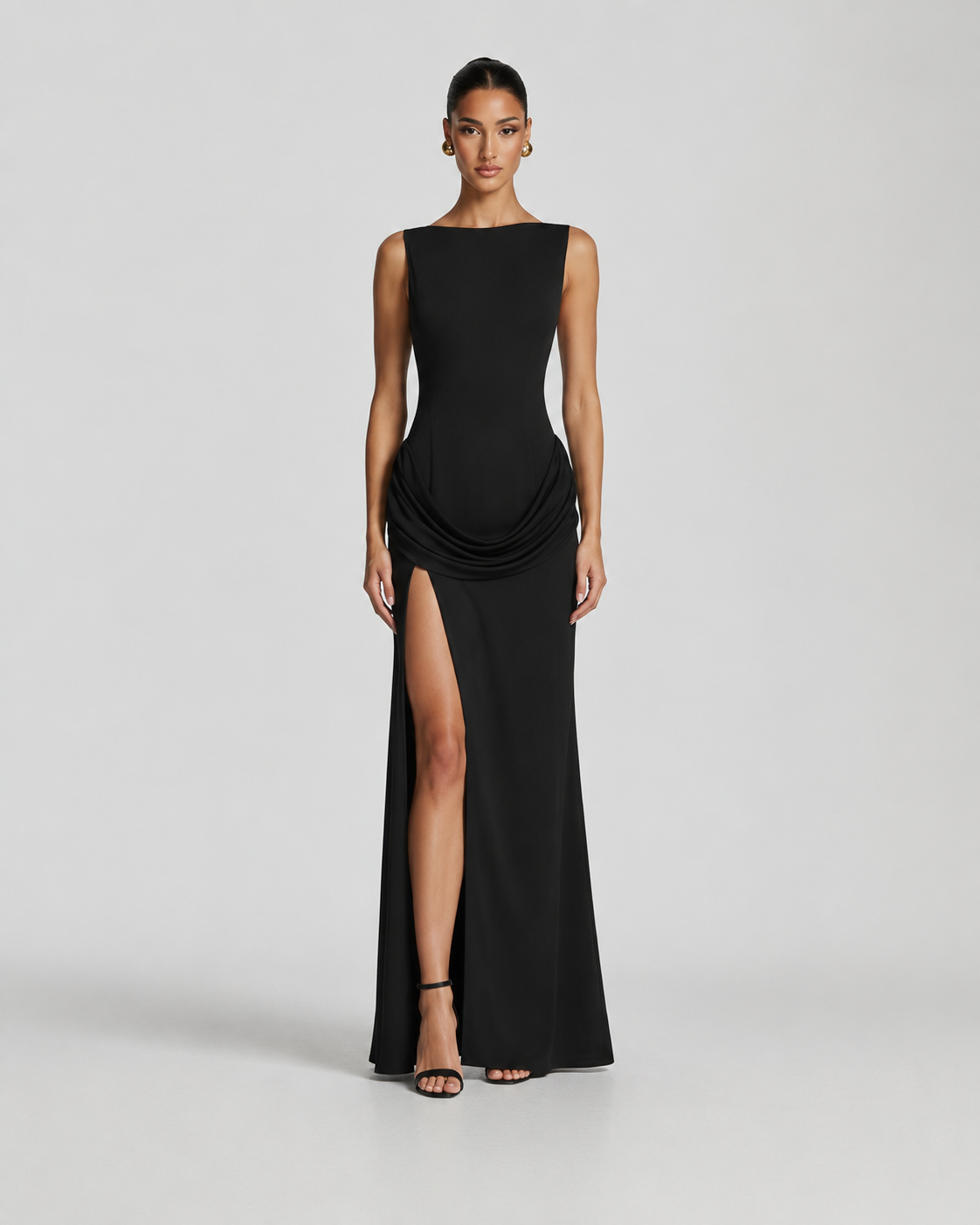 Renata High Split Backless Sleeveless Maxi Dress