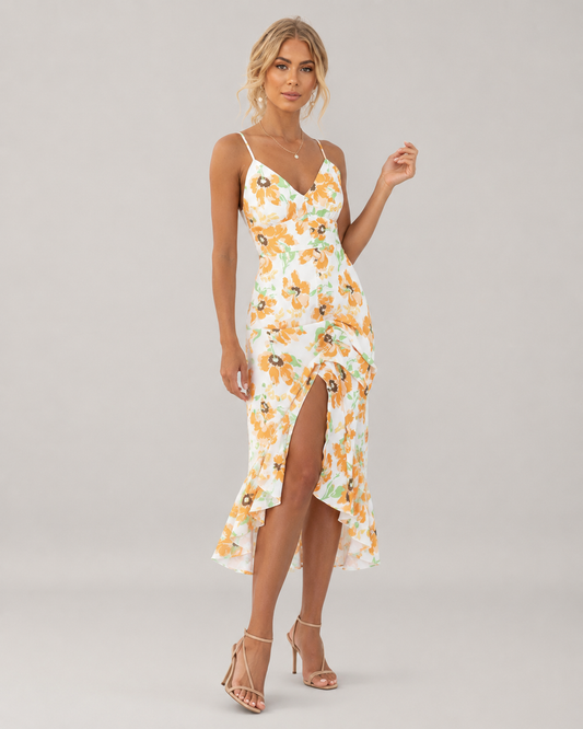 Florence Sleeveless V-Neck Floral Print Maxi Dress