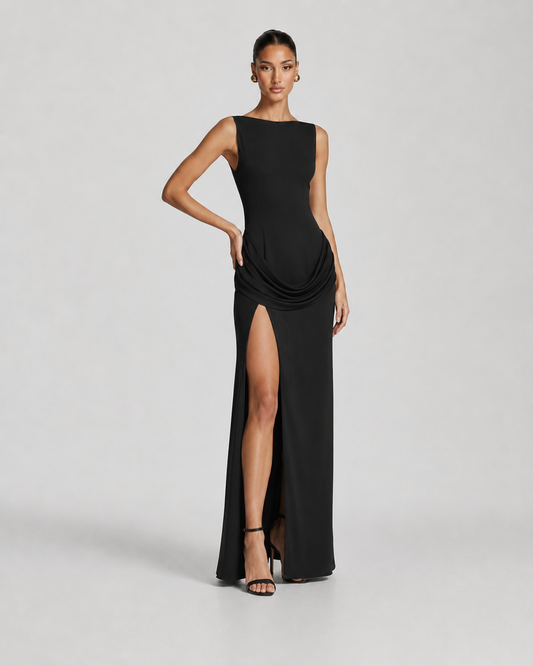 Renata High Split Backless Sleeveless Maxi Dress