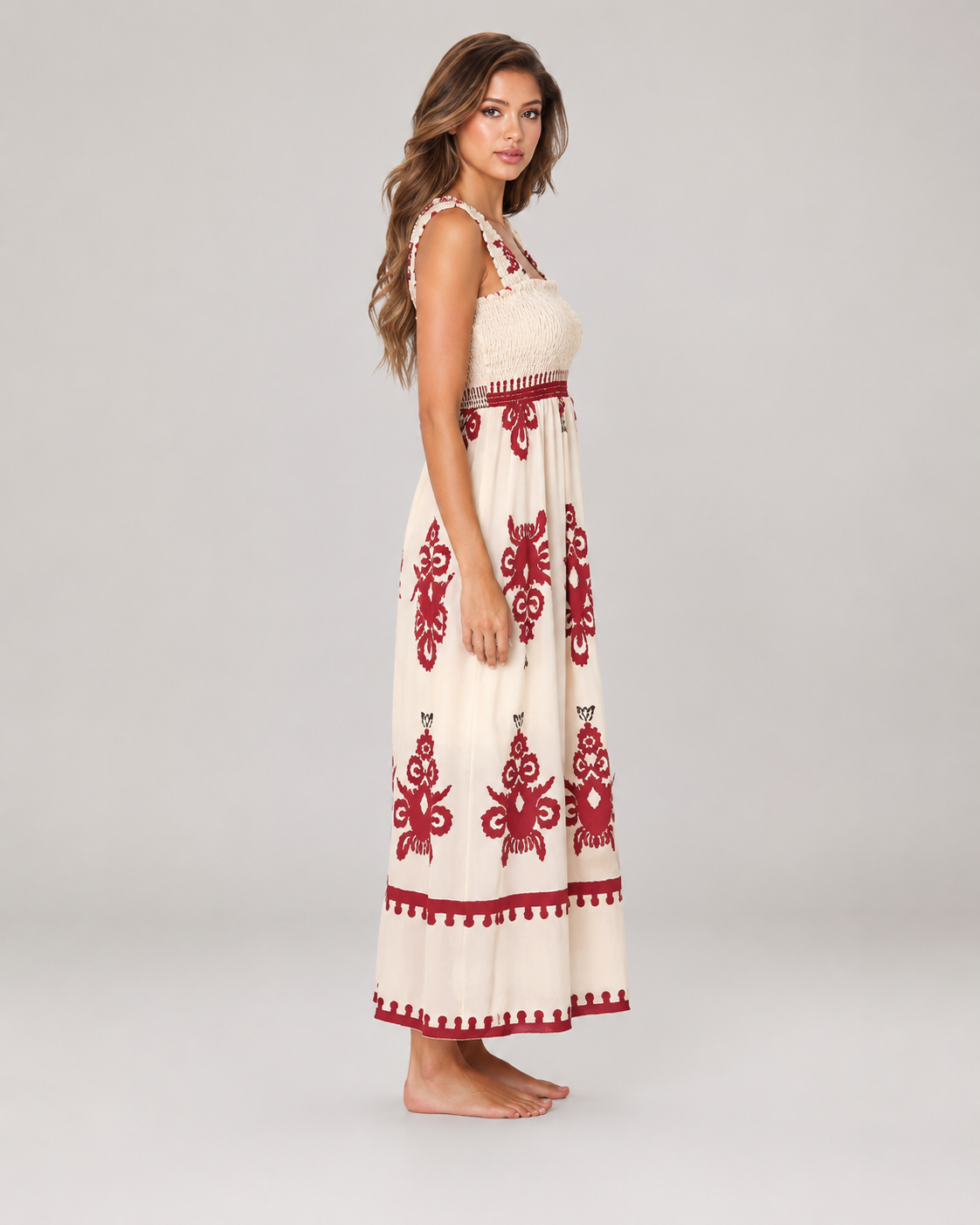 Enid Sweetheart Embroidered Mesh A-Line Mini Dress