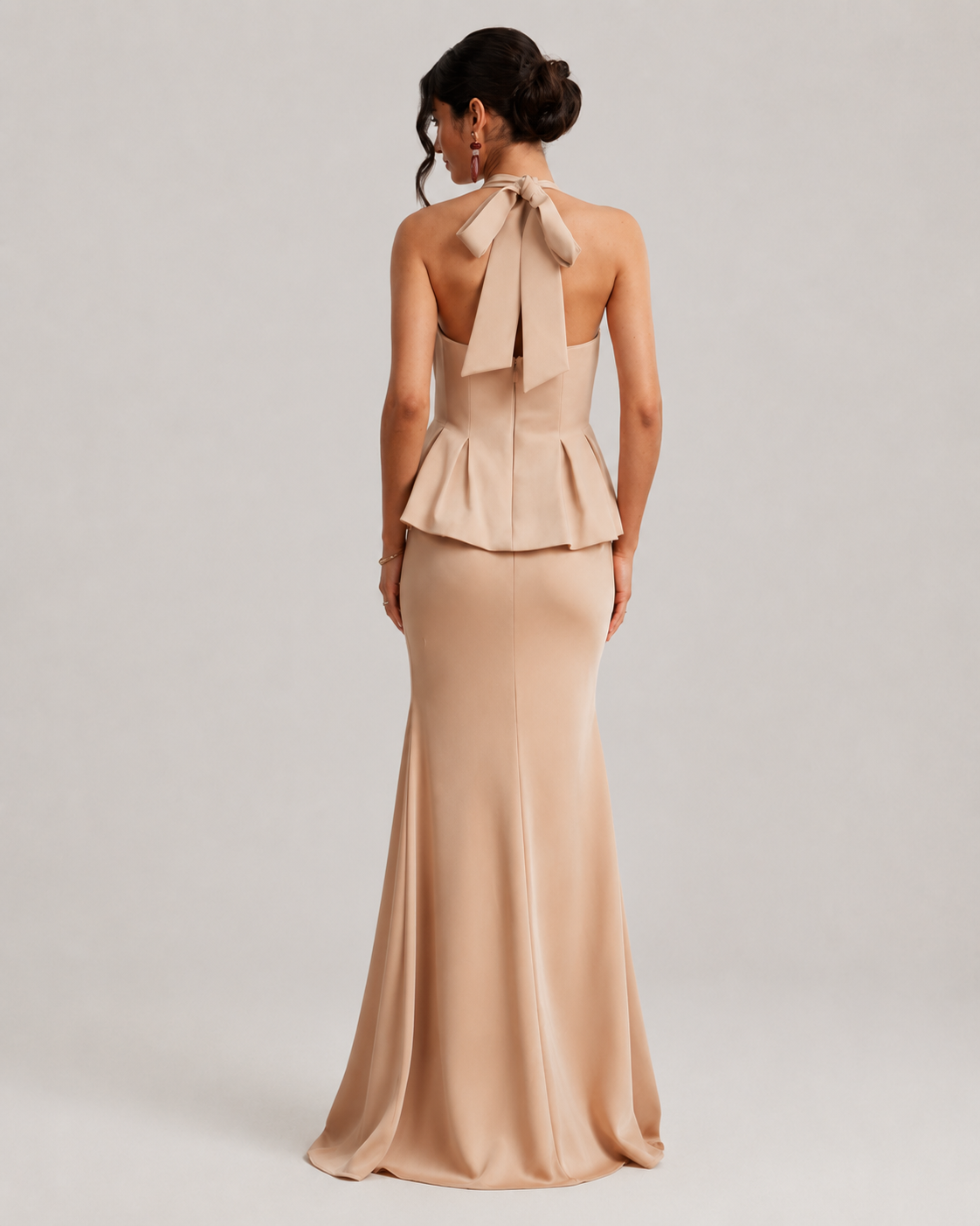 Philippa Halter Ruffle Detail Evening Maxi Dress