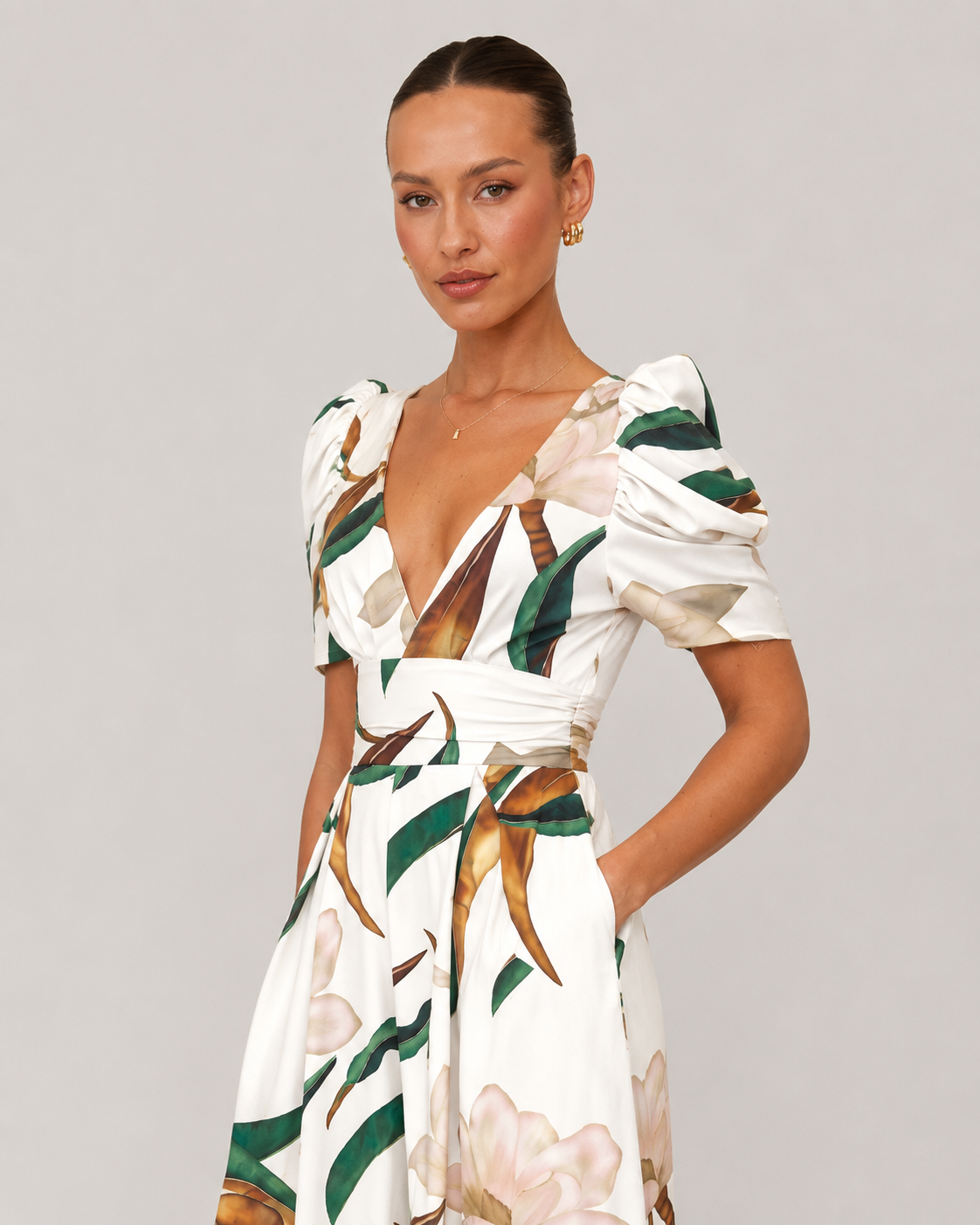 Orla Floral V-Neck Short Sleeve Wide Leg Jumpsuit