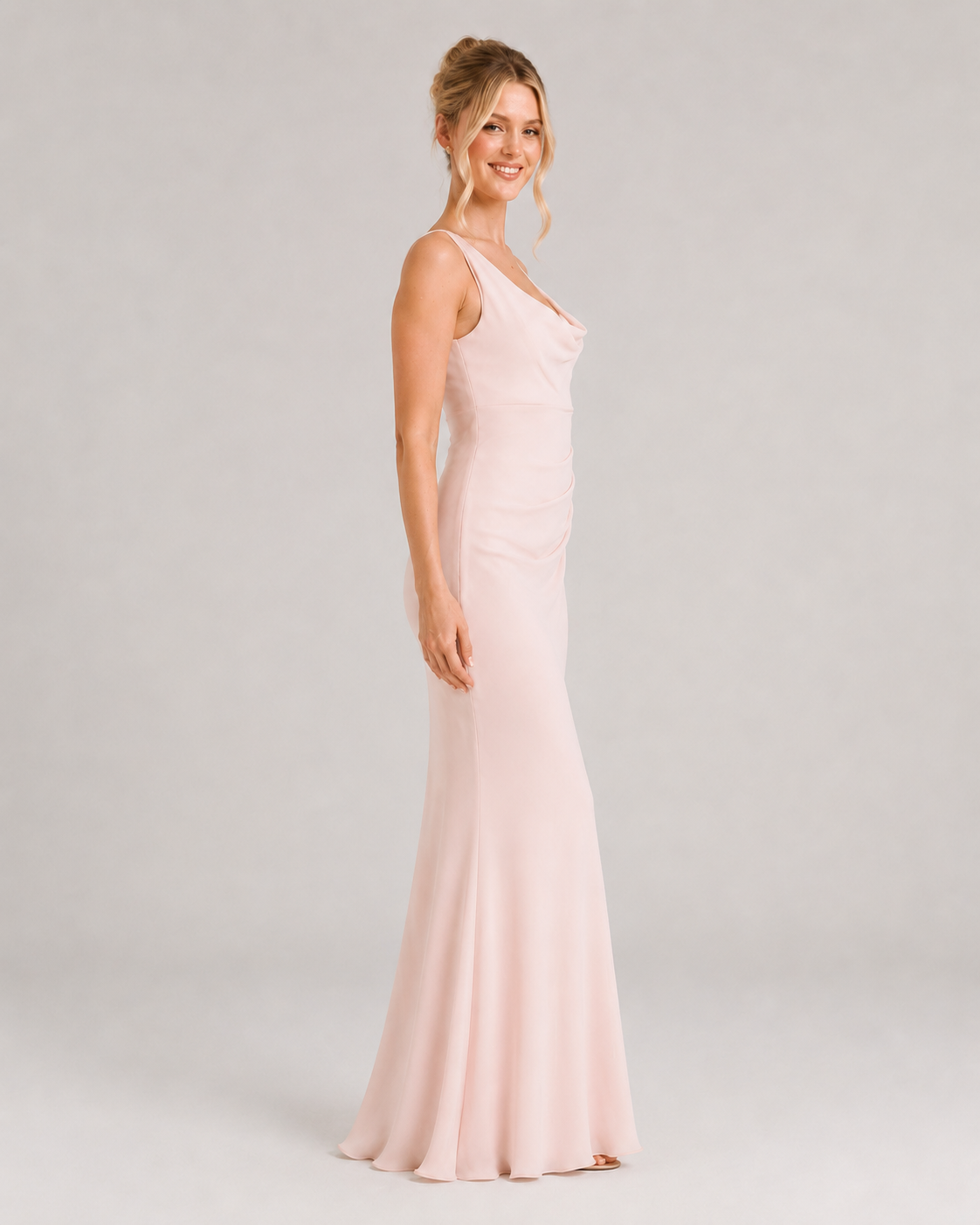 Cressida Asymmetric Strap Chiffon Mermaid Bridesmaid Dress