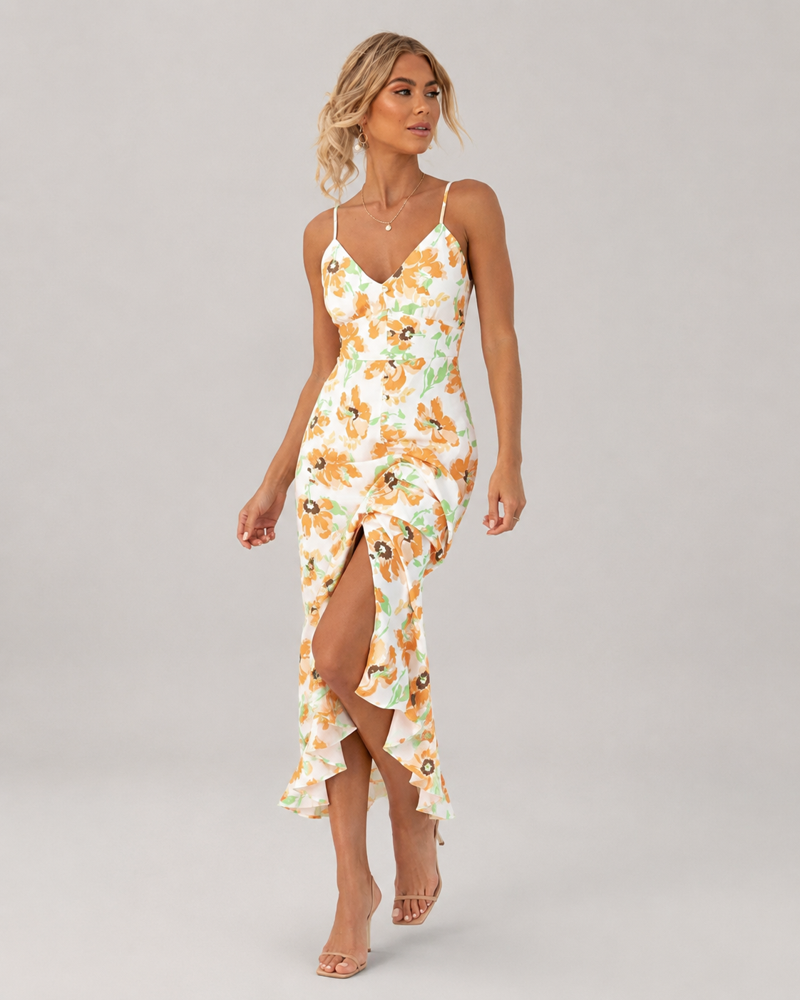 Florence Sleeveless V-Neck Floral Print Maxi Dress