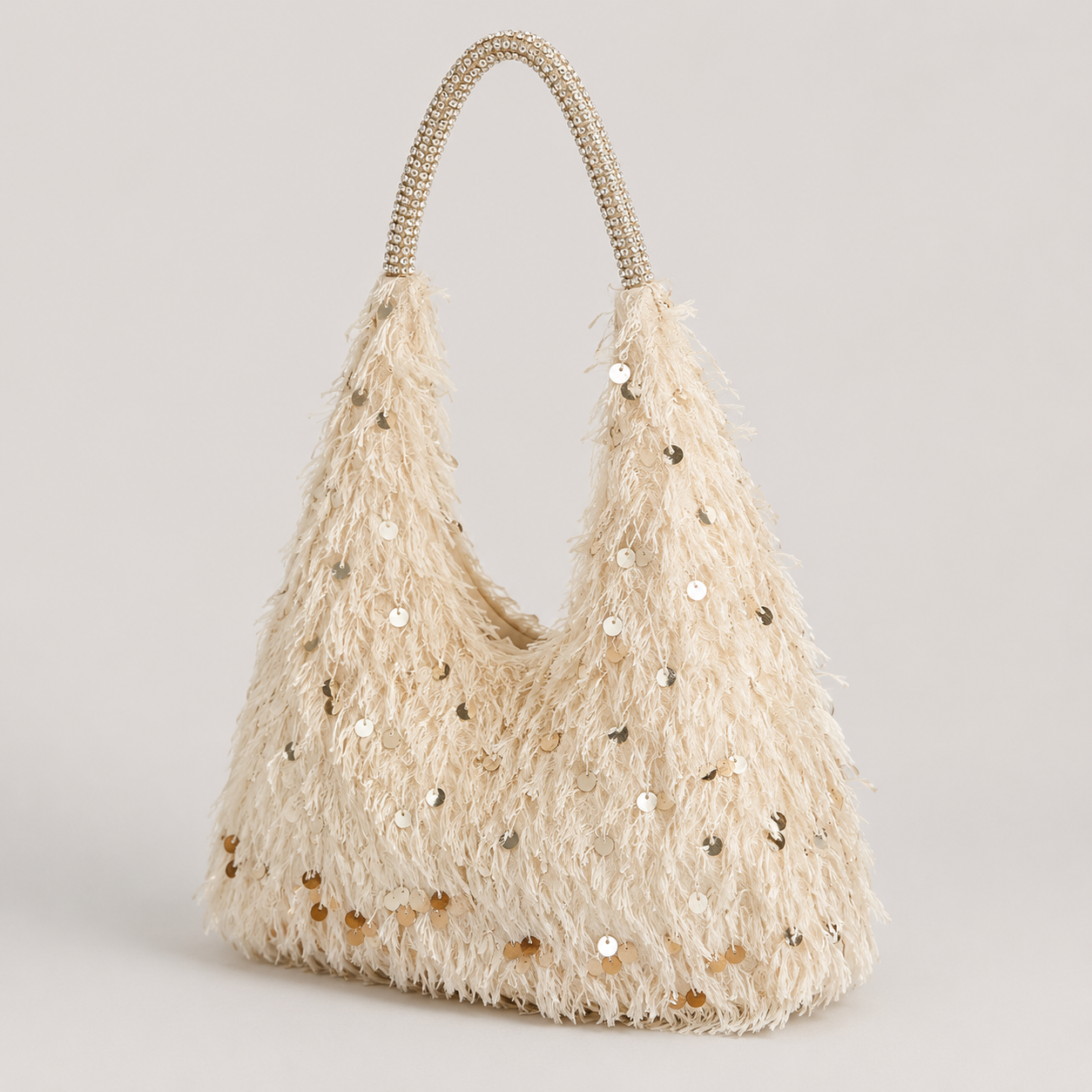 Soho Plush Velvet Sequin Square Crossbody Bag