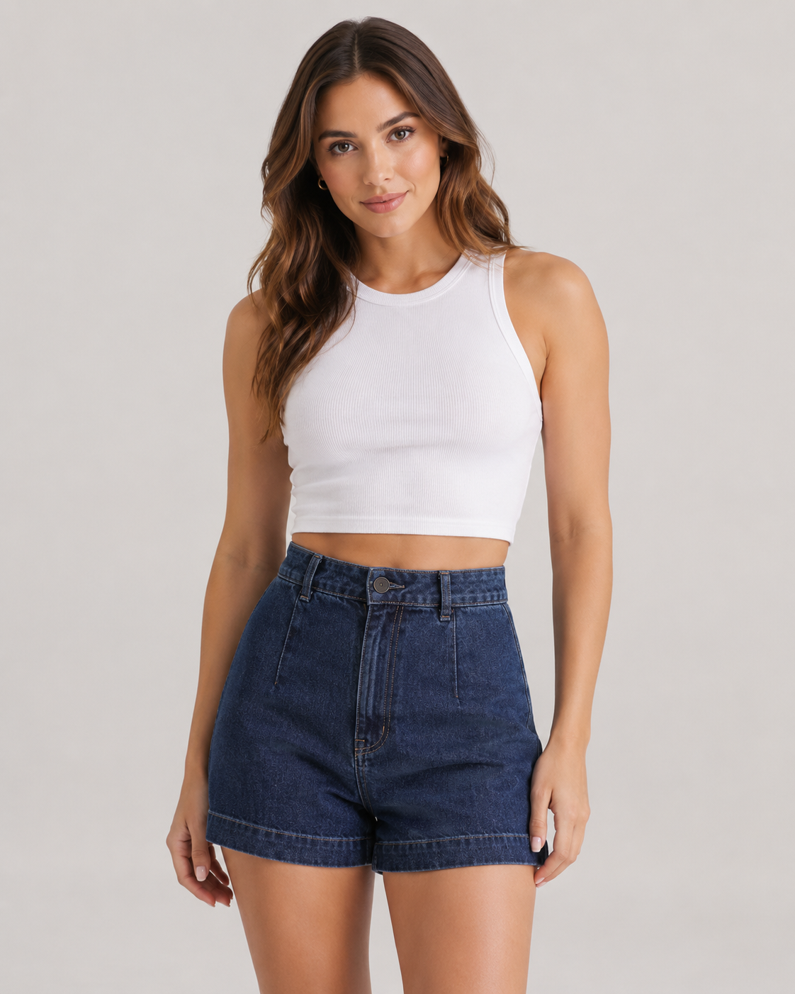 Bonnie Sleeveless Denim Top and Shorts Co-ord Set