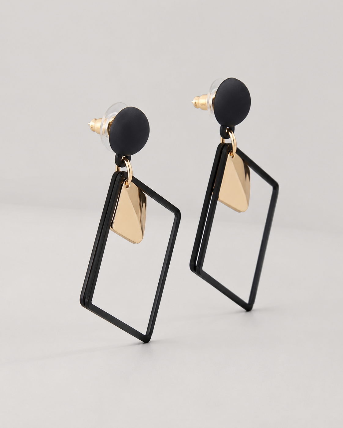Quinn Crystal and Enamel Geometric Drop Earrings