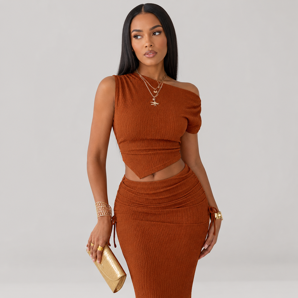 Ottilie One Shoulder Top and Maxi Skirt Co-ord Set