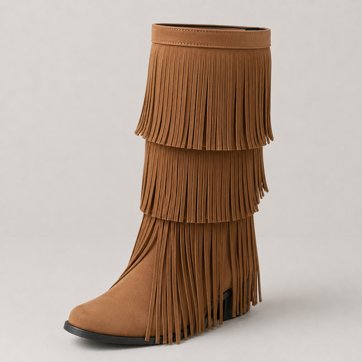 Hattie Tassel Detail Block Heel Mid Calf Winter Boots